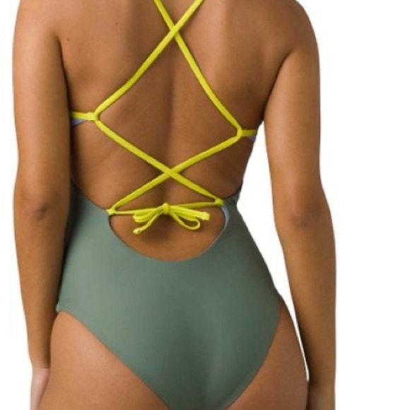 Prana | Women’s Sz Lg, Lurisia One Piece Swimsuit, Color block, Tie Back, Cheeky - Picture 7 of 8